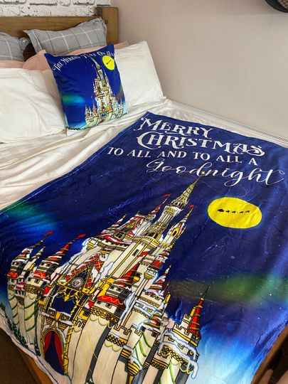 Discover Christmas Cinde Castle Magic Kingdom Quote Fleece  Blanket Disney
