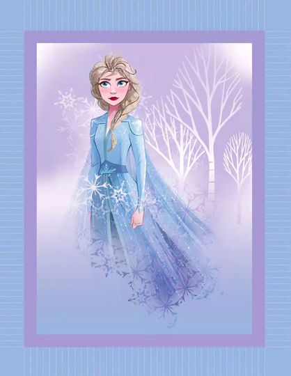 Discover Frozen Elsa throw blanket kit, 2 piece no pill fleece, Lavender blue