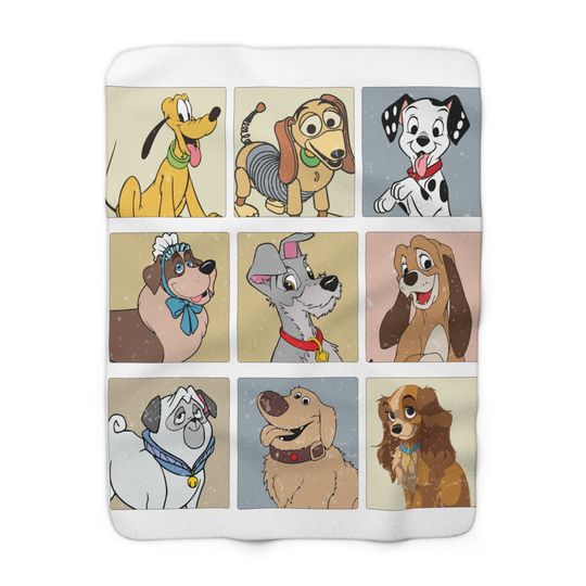 Discover Sherpa Fleece Blanket Disney puppies