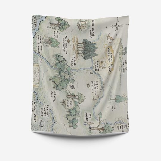 Discover Winnie The Pooh Blankets, 100 Acre Wood Map Blanket