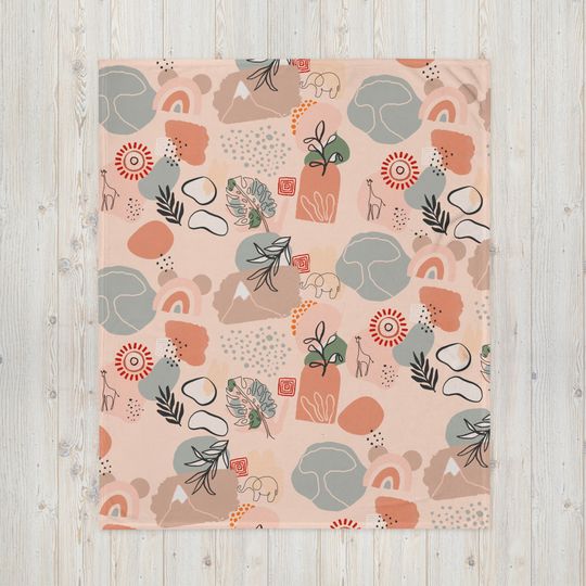 Discover Boho Disney Animal Kingdom Wild Fleece Throw Blanket