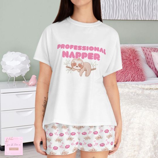 Cute sloth Pajama set, teenage girl gift, preppy stuff, 16th birthday gift, pjs for girls