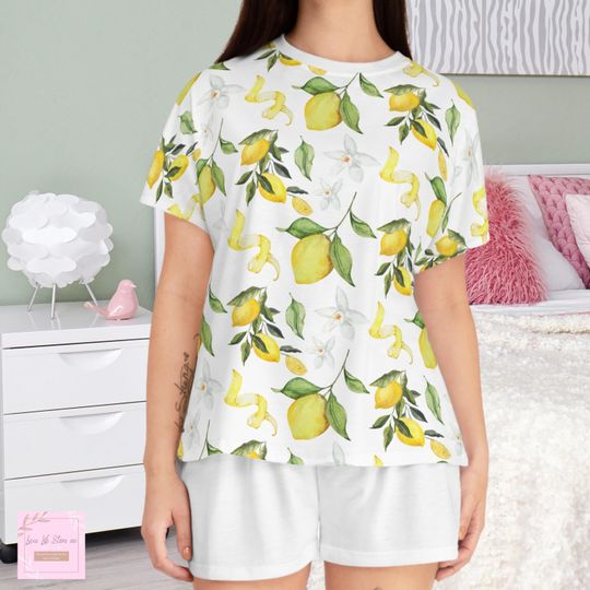 Discover Cute Lemon Pajama set Travel Gift Europe Trip Lemonade Coquette gift for her