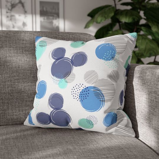 Discover Disney Blue Polka Dot Pillow, Disney Pillow, Minnie Cushion, Disney Cushion