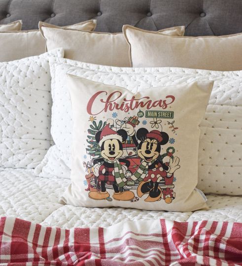 Discover Disney Christmas decor, Happiest Place on Earth pillow covers