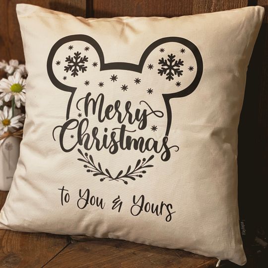 Discover Merry Christmas Pillow, Merry Christmas To You & Yours, Disney Inspired