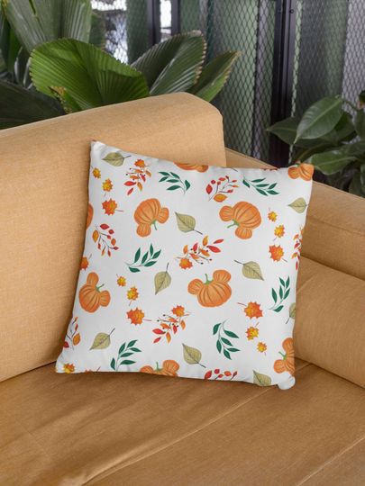 Discover Disney Pumpkin Pillow, Hidden Mickey, Cushion, Disney Bedding, Disney Home Decor