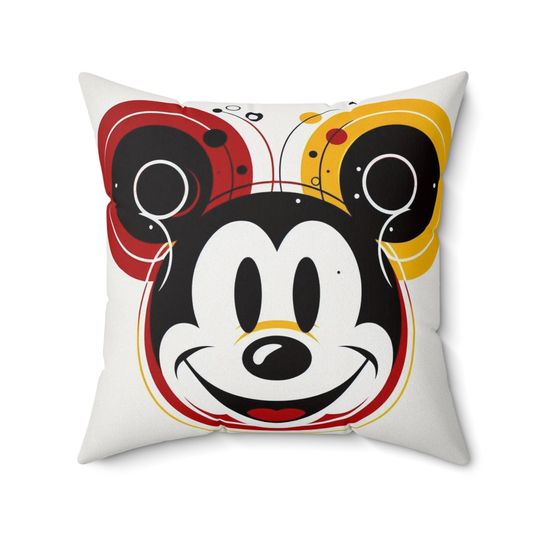 Discover Turntable Mickey - Spun Polyester Square Pillow