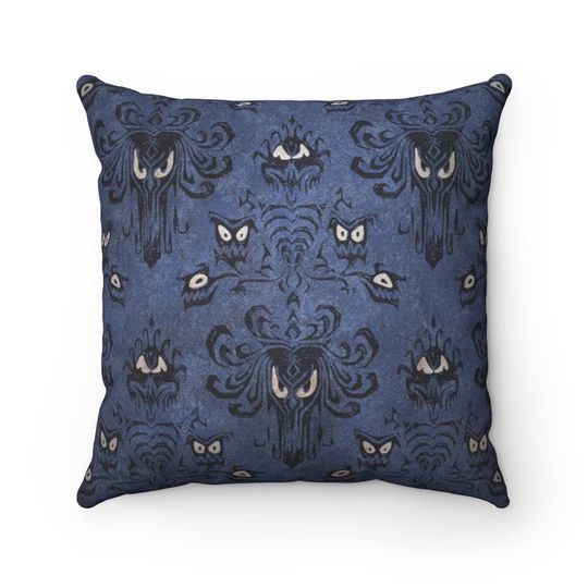 Haunted Mansion, Purple Wallpaper, 2-Sided 14" Pillow Cover 4 Size Options