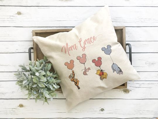 Discover Disney Nursery Pillow, Pooh Throw Pillow decor, disney bedroom, girls room