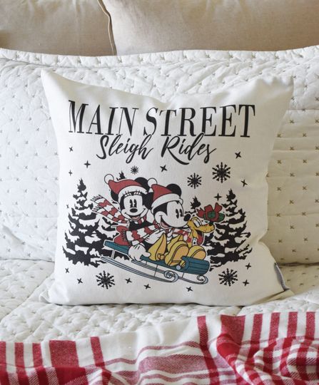 Discover Disney Christmas decor, Happiest Place on Earth pillow covers, Disney pillow covers