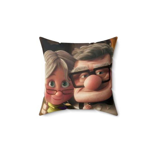 Discover Disney UP Ellie and Carl Polyester Square Pillow