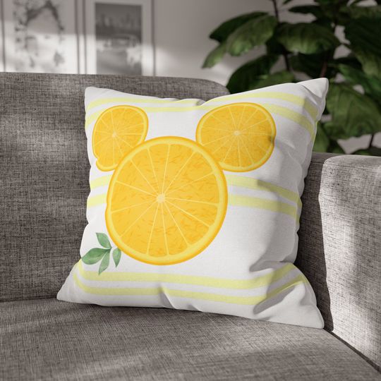 Discover Mickey Orange Throw Pillow, Mickey Cushion, Disney Cushion, Minnie Pillow