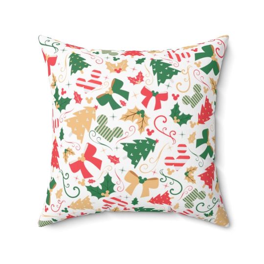 Discover Disney Christmas Pillow, Hidden Mickey, Cushion, Disney Bedding, Disney Home