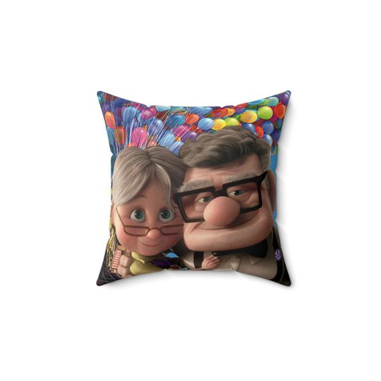 Disney UP Ellie and Carl Love Pillow and Cover, Fantasy Spun Polyester