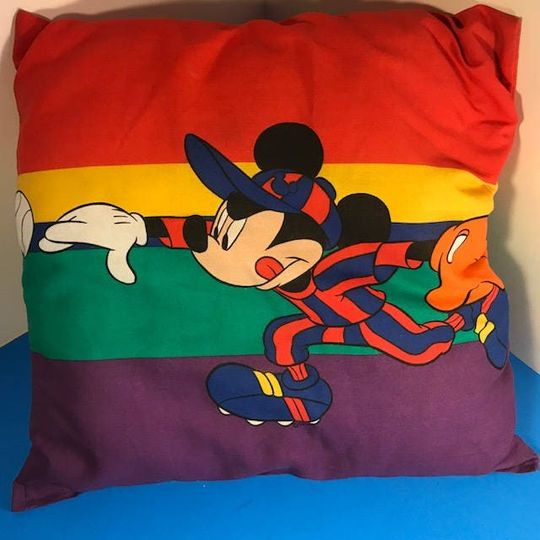 Discover WALT DISNEY PILLOW Mickey Mouse Goofy cushion baseball sports