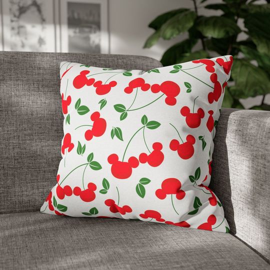 Discover Mickey Cherries Pillow, Disney Pillow, Mickey Cushion, Disney Cushion