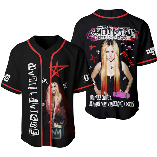 Avril Lavigne Baseball Jersey, Custom Avril Lavigne Shirt, Avril Lavigne Jersey,Greatest Hits Tour 2024 Shirt, Avril Lavigne Rock Shirt