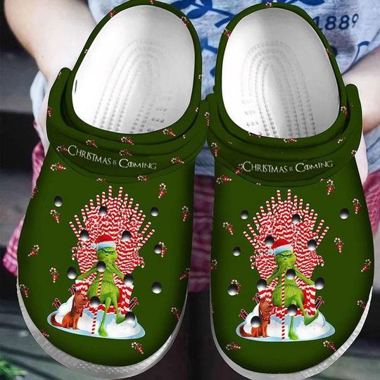 Discover Christmas Is Coming funny character And Candy Canes Clogs, funny character Clogs, funny character Clogs For Women Men, Clogs Sandals, The funny character Gifts, Christmas