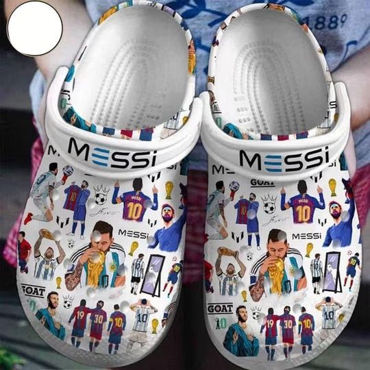 Discover Messi Inspired Clogs, Comfortable Footwear, Birthday Gift, Perfect Gift for Football Fans, Lionel Messi Themed Crocs, Customizable Shoe