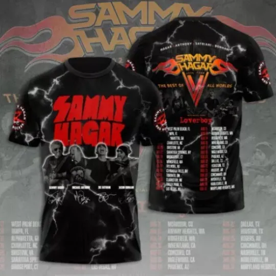Discover Tour 2024 shirt hot Sammy Hagar 3D Tshirt Great shirt best hot hot