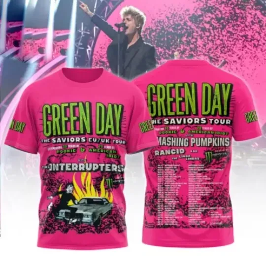Discover 2024 Green Day Band Tour 2024 T shirt 3D Music Band For Men Women