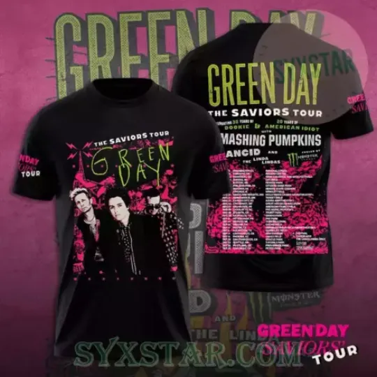 2024 Green Day Band Tour 2024 T shirt 3D Music Band