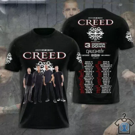 Discover Creed 2024 Tour Summer of ’99 Tour 3D T Shirt, Creed Band Shirt For Men Women