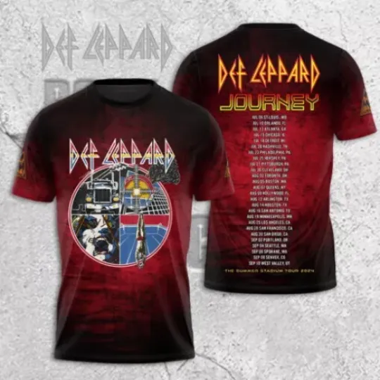 Discover Def Leppard 2024  tshirt great Tour hot hot shirt 3D TShirt aop tshirt