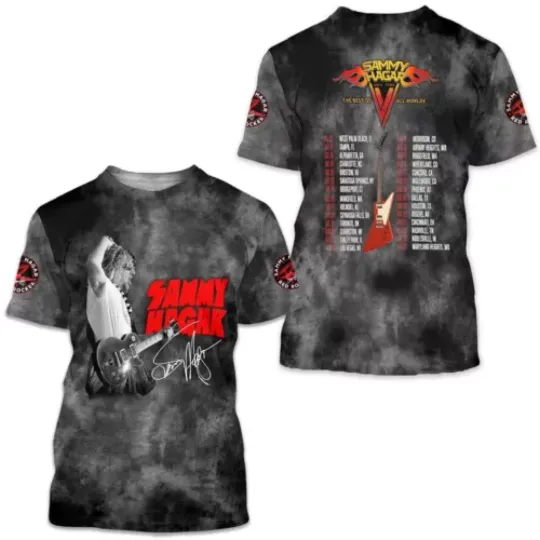 Discover Sammy Hagar 2024 Tour The Best Of All World 3D T-Shirt
