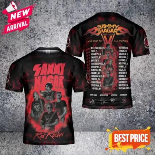 Discover Red Rocker Sammy Hagar 2024 Tour The Best Of All World 3D T-Shirt