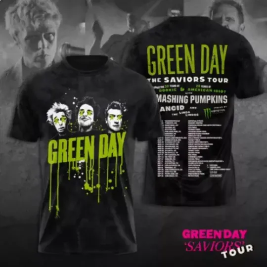 SALE - 2024 Green Day Band Tour 2024 T Shirt 3D Music Band For Men Women