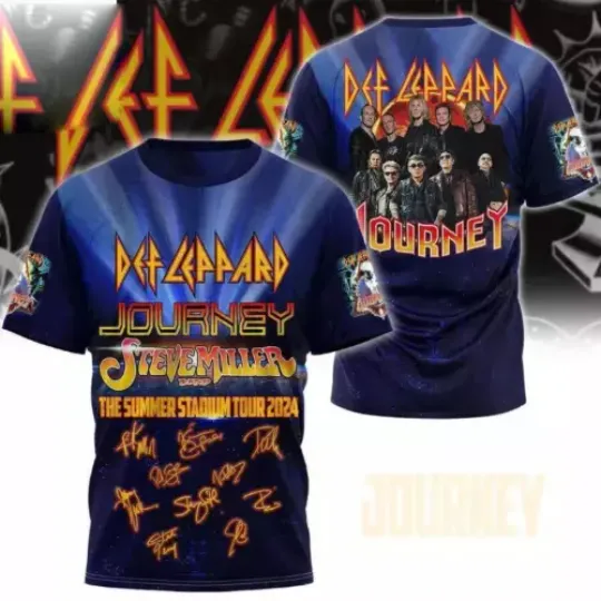 Def Leppard Journey Steve Miller Band The Summer Stadium Tour 2024 3D T-Shirt