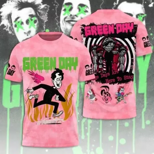 Discover Greenday 3D Apparel  Greenday Tour Concert 2024  3D T Shirt