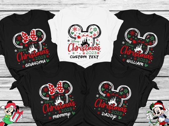 Discover Disney Christmas 2024 Shirt, Custom Disney Christmas Shirt, Mickey Minnie Christmas Shirt, Custom Family Disney Tshirt, Christmas Family Tee