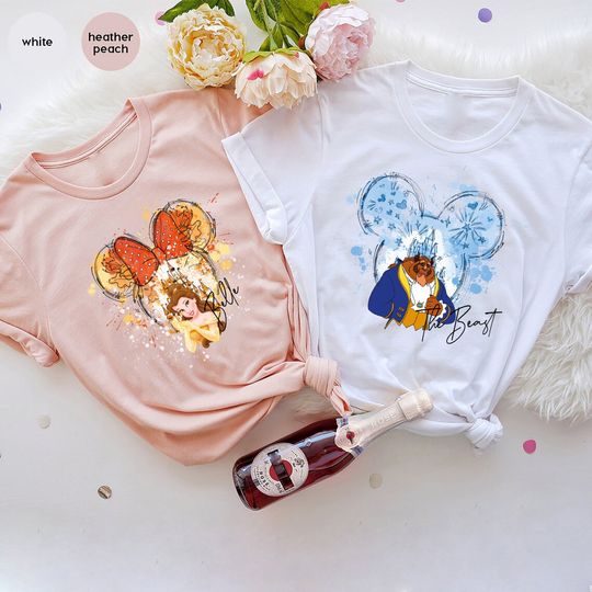 Disney Snow Beauty and the Beast Shirt, Princess Belle Shirt, Disney Princess and Prince Shirt, Disney Princess Squad Tee, Disney Honeymoon