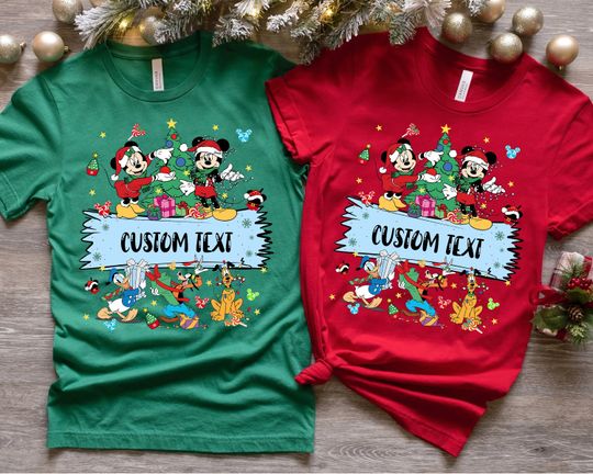 Discover Mickey And Friends Christmas Shirt, Disney Christmas Family Shirt, Custom Christmas Matching Shirt, Disney Family Group Christmas Shirt