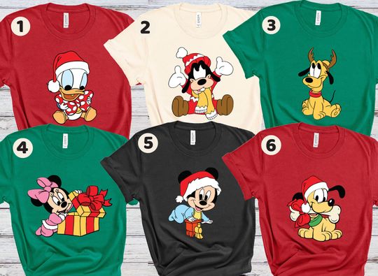 Discover Disney Baby Character Christmas Shirt, Family Christmas Matching shirt, Christmas Party Shirt, Christmas Group Shirt, Christmas Custom Shirt