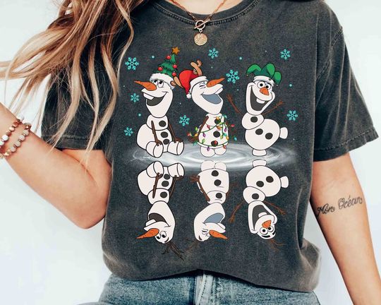 Discover Disney Frozen Cute Olaf Dancing Christmas Light T-shirt, Mickey's Very Merry Xmas Matching Tee, Disneyland Vacation Family Holiday Gift