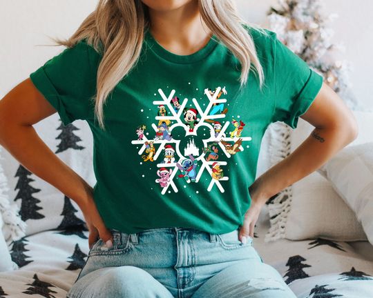 Discover Disney Snowflake Christmas Sweatshirt, Disneyland Xmas Shirt, Magic Kingdom Holiday Shirt, Mickey Snowflake T-Shirt, Disney Christmas Trip