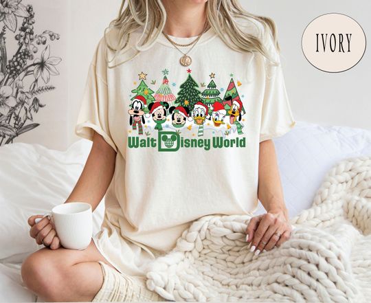 Discover Comfort Colors Vintage Walt Disney World Christmas Shirt, Mickey and Friends Christmas Shirt, Family Christmas Shirt, Disney Holiday Shirt