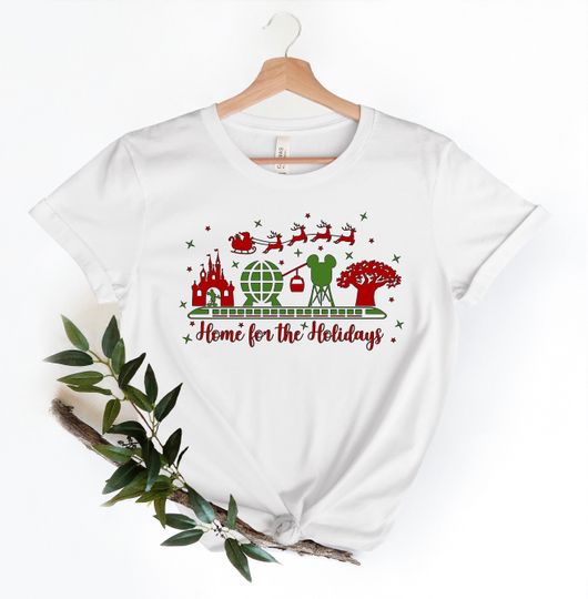 Discover Home For The Holidays Christmas Shirt, Disney Castle Christmas T-Shirt, Disneyland Best Holiday Shirt, Disney Trip Shirt, Magic Kingdom Tee