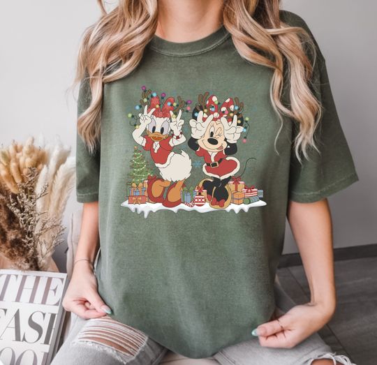 Discover Comfort Colors Vintage Minnie Daisy Christmas Shirt, Christmas Shirt, Disney Bestie Shirt, Minnie Daisy Shirt, Retro Disney Christmas Tee