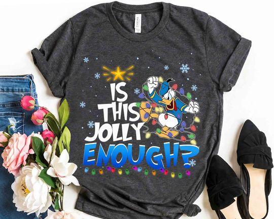 Funny Donald Angry Duck Is This Jolly Enough Christmas Light T-shirt, Disney Mickey's Very Merry Christmas Party Tee, Disneyland Family Gift