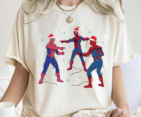 Marvel Avengers Funny Meme-Christmas Shirt, Three Spiderman Meme Shirt, Spiderman Family Matching Shirt, Marvel Party Christmas Family Shirt
