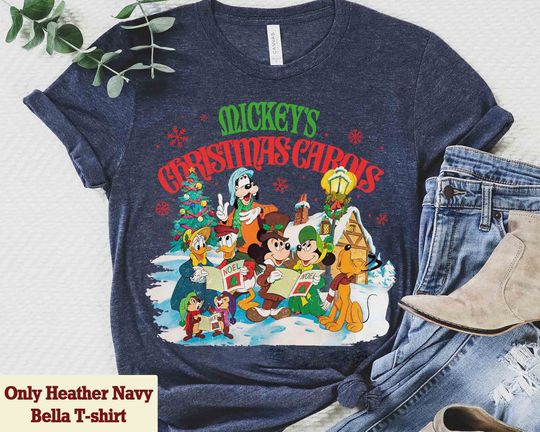 Discover Mickey And Friends Christmas Carol Retro T-shirt, Disney Mickey's Very Merry Xmas Party Matching Tee, Disneyland Vacation Family Gift