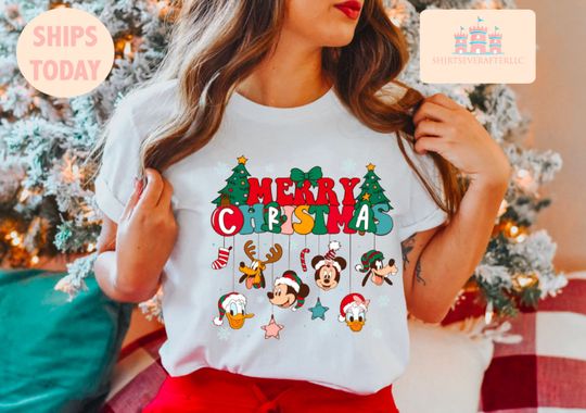 Discover Vintage Mickey And Friend Christmas Shirt,Disney Ears Christmas Shirt,Disney Christmas Shirt,Disney Trip Shirt,Disney Family Christmas Shirt