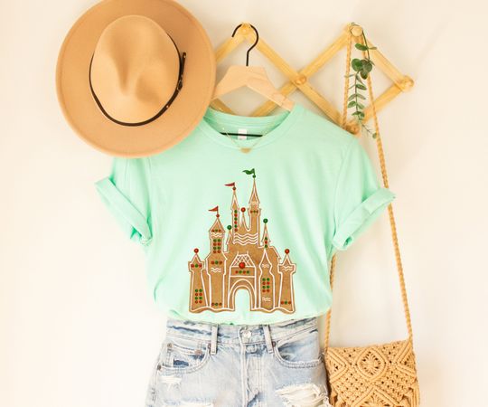 Discover Disney Gingerbread Castle Shirt, Christmas Castle Shirt, Disney Christmas Shirt, Mickey Christmas Shirt, Disney Christmas Family Shirts