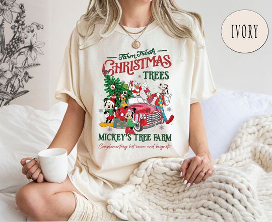 Discover Comfort Colors Retro Disney Farm Fresh Shirt, Mickey's Tree Farm, Mickey And Friends Christmas, Christmas Disney Family, Christmas Gift