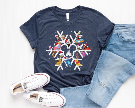 Discover Disney Snowflake Christmas Sweatshirt, Disneyland Xmas Shirt, Magic Kingdom Holiday Shirt, Mickey Snowflake T-Shirt, Disney Christmas Trip